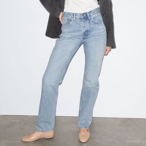 & Other Stories High Waist Straight Leg Jeans in Light Blue
